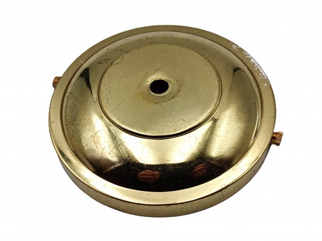 Brass plated steel ceiling rose 130mm with strap screws