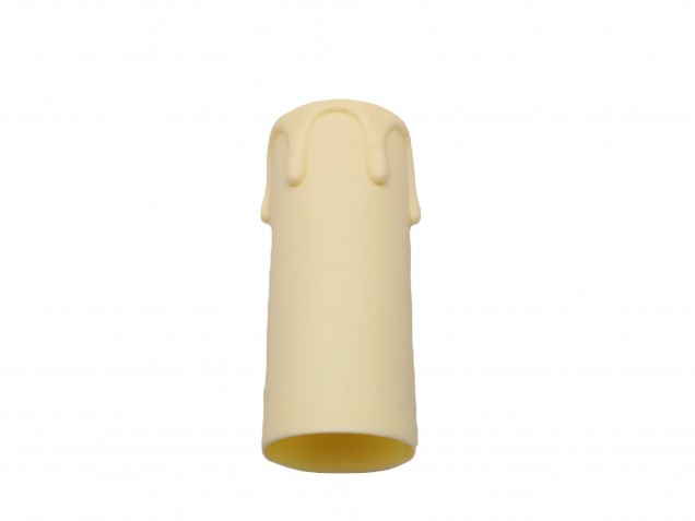 Candle Tube sleeve 70mm x 26mm cream Plastic drip 