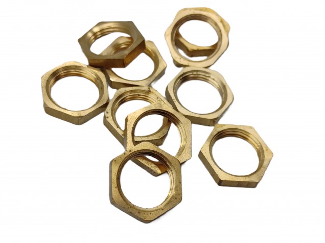 M13 Brass Hexagon Nuts 13mm Metric Thread